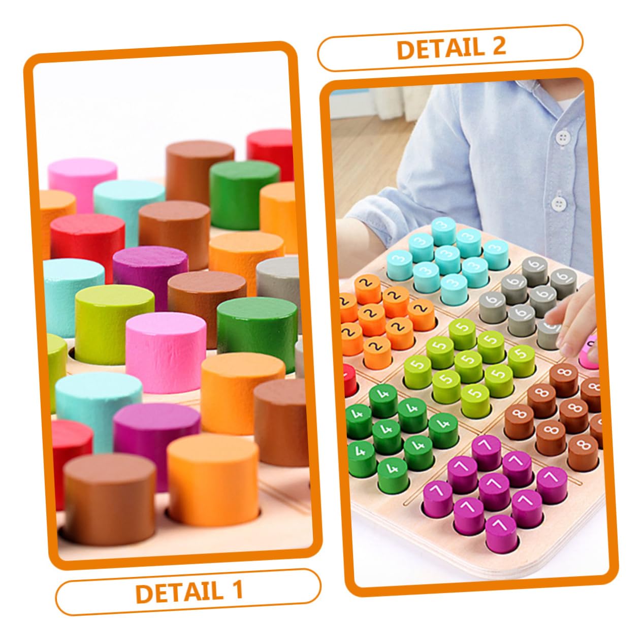 UPKOCH Holz Sudoku Brettspiel Lernspiel Denkspiel Holz Steckspiel Denkspiel für Vorschule Hand Augen Koordination und Gedächtnistraining Tragbar und Langlebig