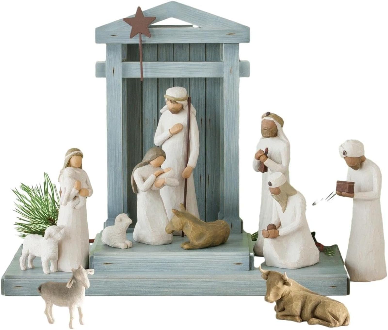 YuWangg Figuras de Navidad,Nacimiento Belen Navidad,Nacimiento Sagrada FamiliaDecoración,Figuras Navidad,Belen Navidad,Juego Figuras Belén Resina,Ideal para decoración del hogar o del jardín