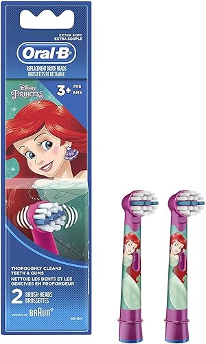 Oral-B Cabezales de cepillo de repuesto extra suaves para niños con princesas de Disney a partir de 3 años 2 unidades