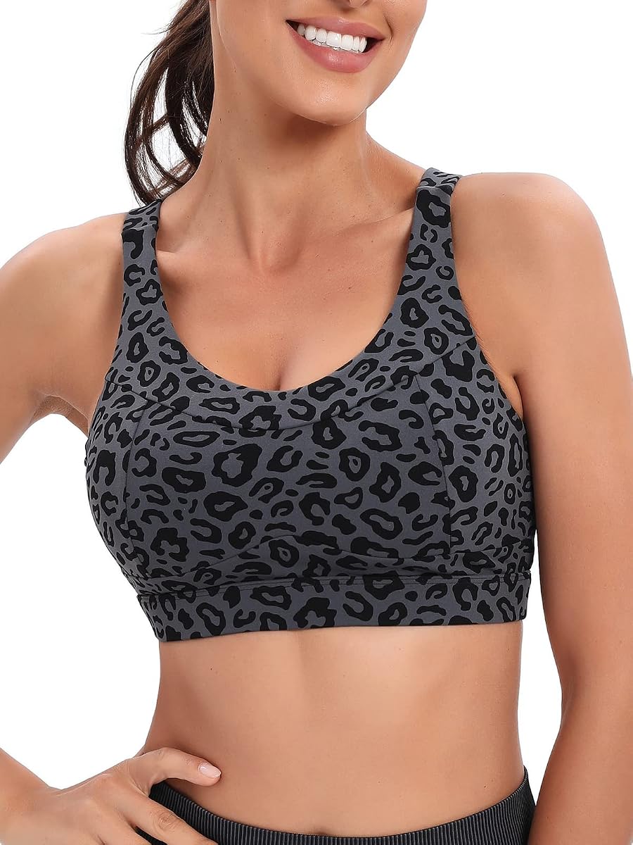 RUNNING GIRL High Impact Sports Bras for Women,Racerback Running Bra Workout Crop Tank Tops Longline Sports Bra Push Up