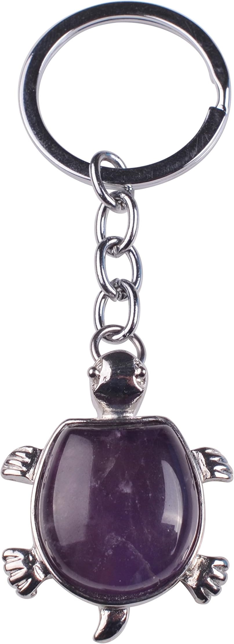 Jewelry Tortoise Shape Keyring Natural Gemstone Sea Turtle Pendant Keychain
