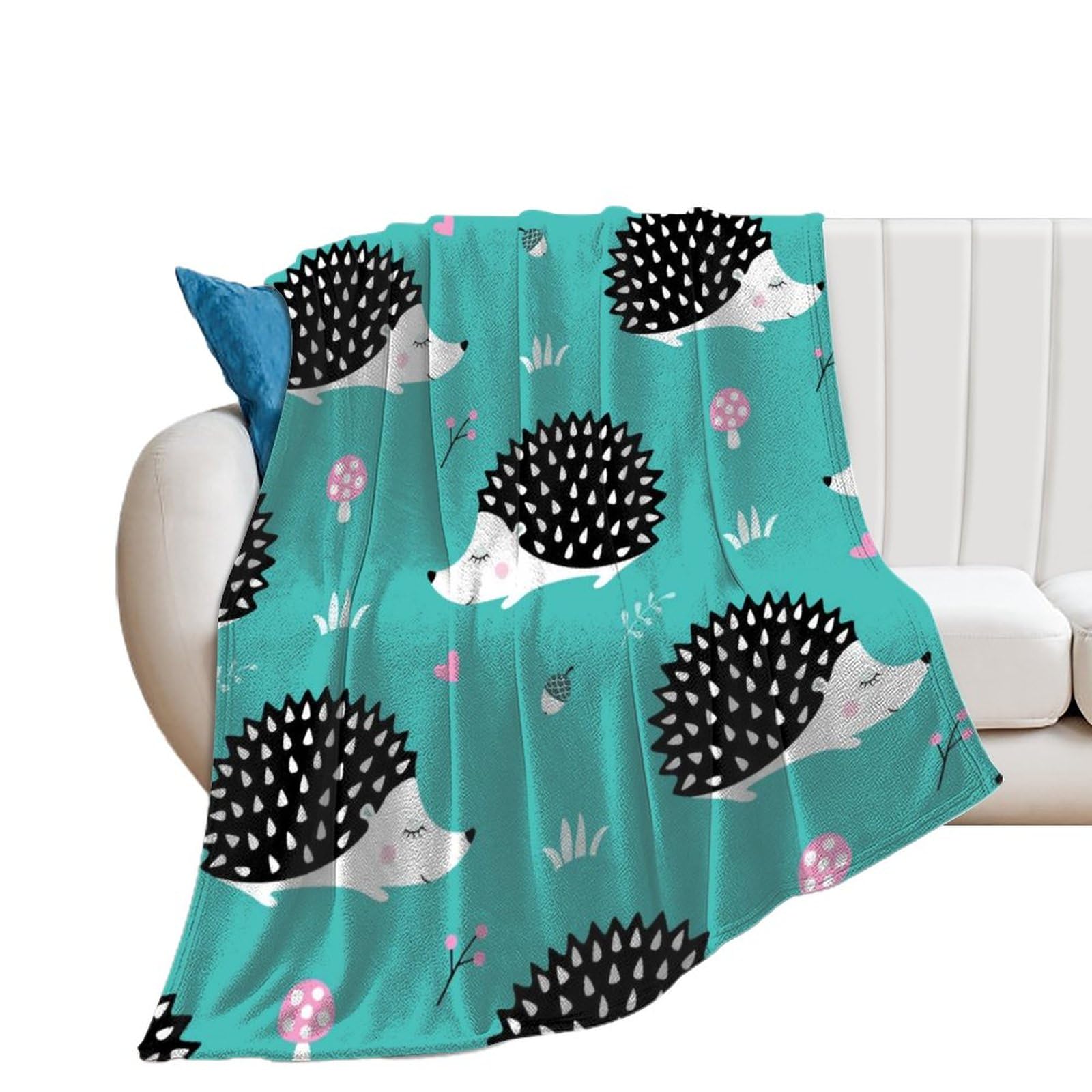 Plaid polaire hérisson flanelle douce couverture lit canapé 100x130cm