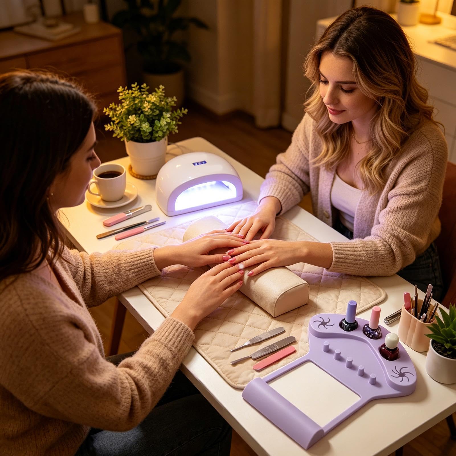 Tappetino in silicone da unghie delle mani Stazione per manicure unghie e | Supporto lucidatura unghie Per donne principianti, pittura unghie, saloni, feste e vacanze