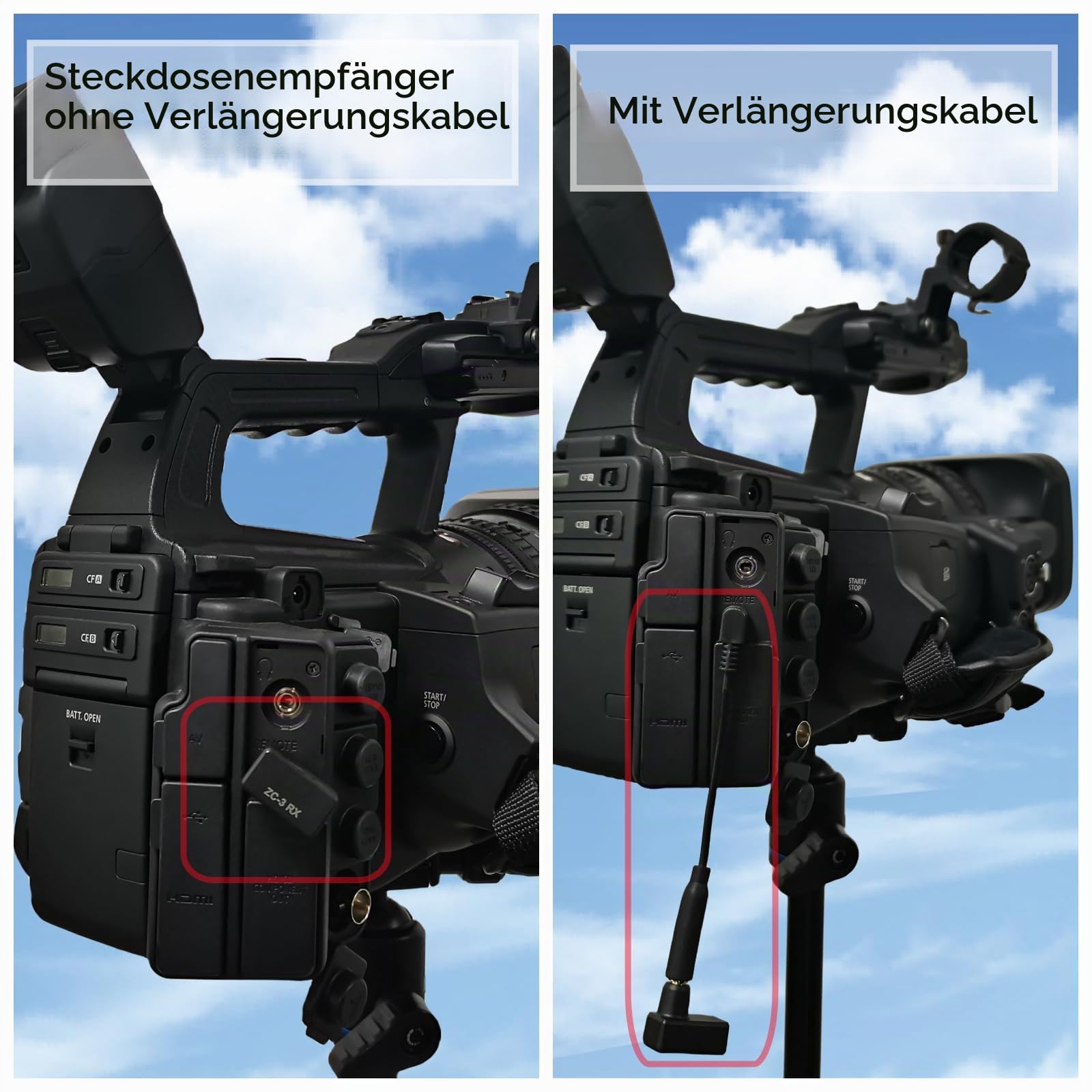 PHOLSY Camcorder Zoom Remote Control Controller Fernauslöser für Canon Sony | Kabelloser Fernauslöser mit 2,5mm LANC Buchse, Video-Zoom, Fokus, IRIS Videoaufnahme Fernauslöser für Canon Sony Camcorder