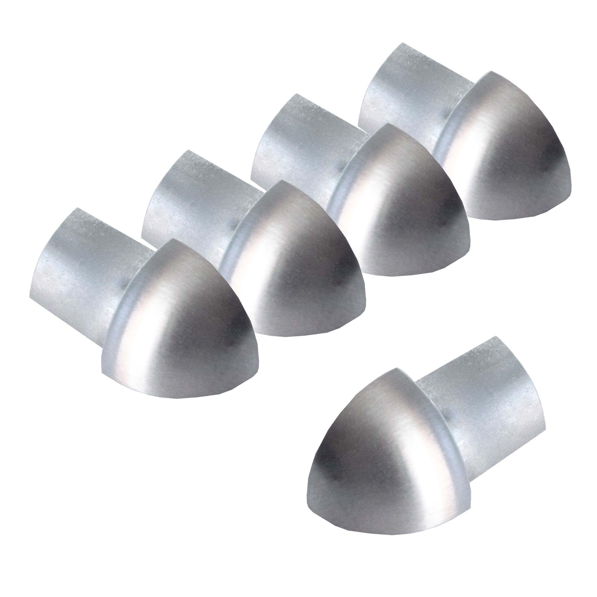 5X Dalsys Outer Corner for Tile Trim 8mm Quarter Circle Profile Brushed Stainless Steel