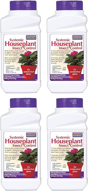Bonide (BND951 - Systemic House Plant Insect Control, 0.22% Imidacloprid Insecticide (8 oz.), White (4)