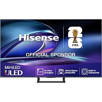 Hisense 55E89Q TV, 55 Inch (139 cm), 4K ULED Mini LED, Smart TV, 144Hz Game Mode Pro, Hi-View AI Engine, AI Smoothmotion, Bui