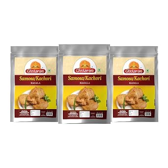 Ghotaram Rich Aloo Samosa, Samosa Kachori Masala, Punjabi Samosa Kachori Masala, Mini Samosa Masala Natural And Fresh, Perfect Blend of Aromatic Spices Samosa Kachori Masala-150Gx3Pk