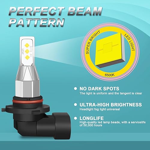 Miniatura 7 de OBNDVU Compatible con bombillas LED para faros delanteros Ford F150 2015-2023, 9005 H11, haz alto y lo+luces antiniebla LED 9140, 800% súper