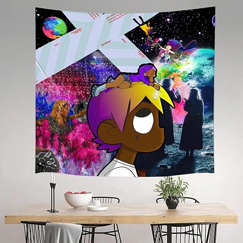 Uzi - Tapiz de rapero, para dormitorio, hip hop, póster musical, tapiz para colgar en la pared para sala de estar, dormitorio universitario, 59.1 x