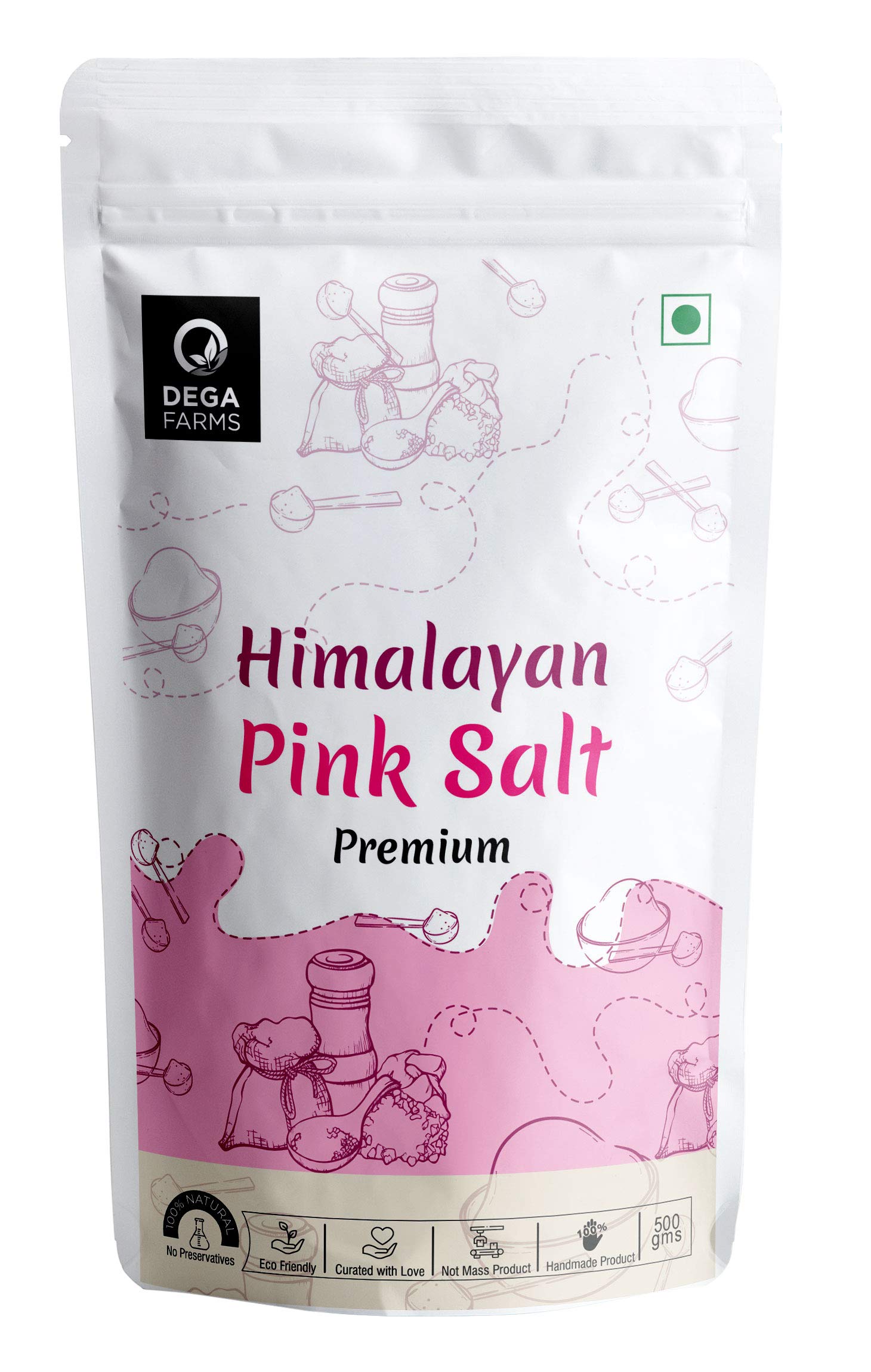 Dega Farms Premium Himalayan Pink Salt – 100% Pure Natural & Organic | Mineral-Rich | Sedex Certified 500g