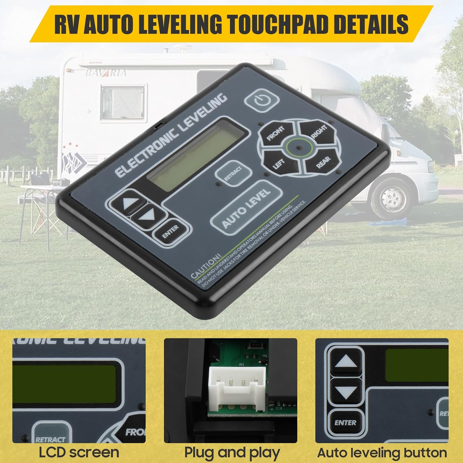421484 RV Auto Leveling System Touchpad Control Panel Compatible for Lippert RV 5th Wheel and Travel Trailer, Replacement Touchpad Leveling Control Panel