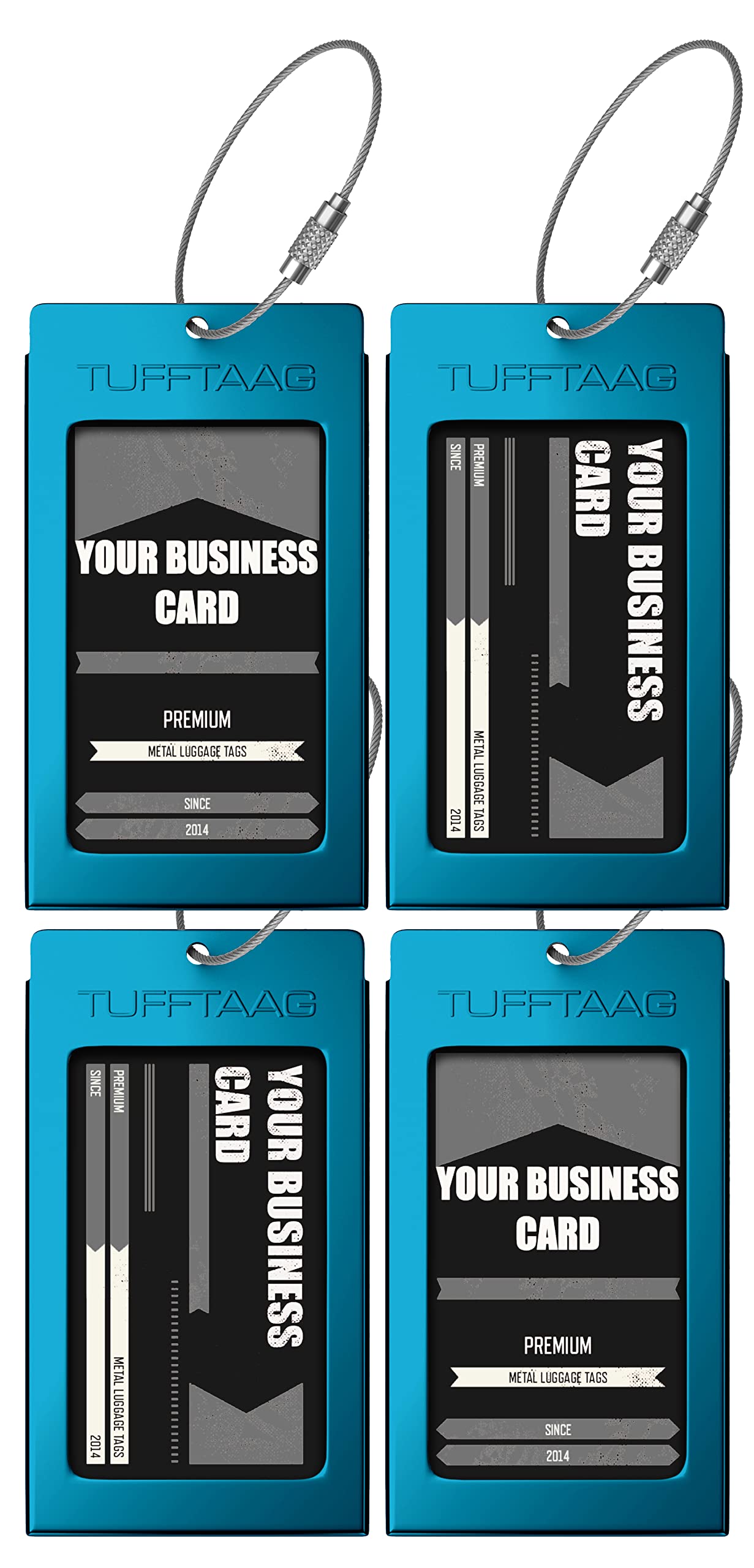 Luggage Tags Business Card Holder by TUFFTAAG - Durable Travel ID Bag Tag in Multiple Color Options, Perfect for Suitcases, Backpacks, and Carry-Ons,