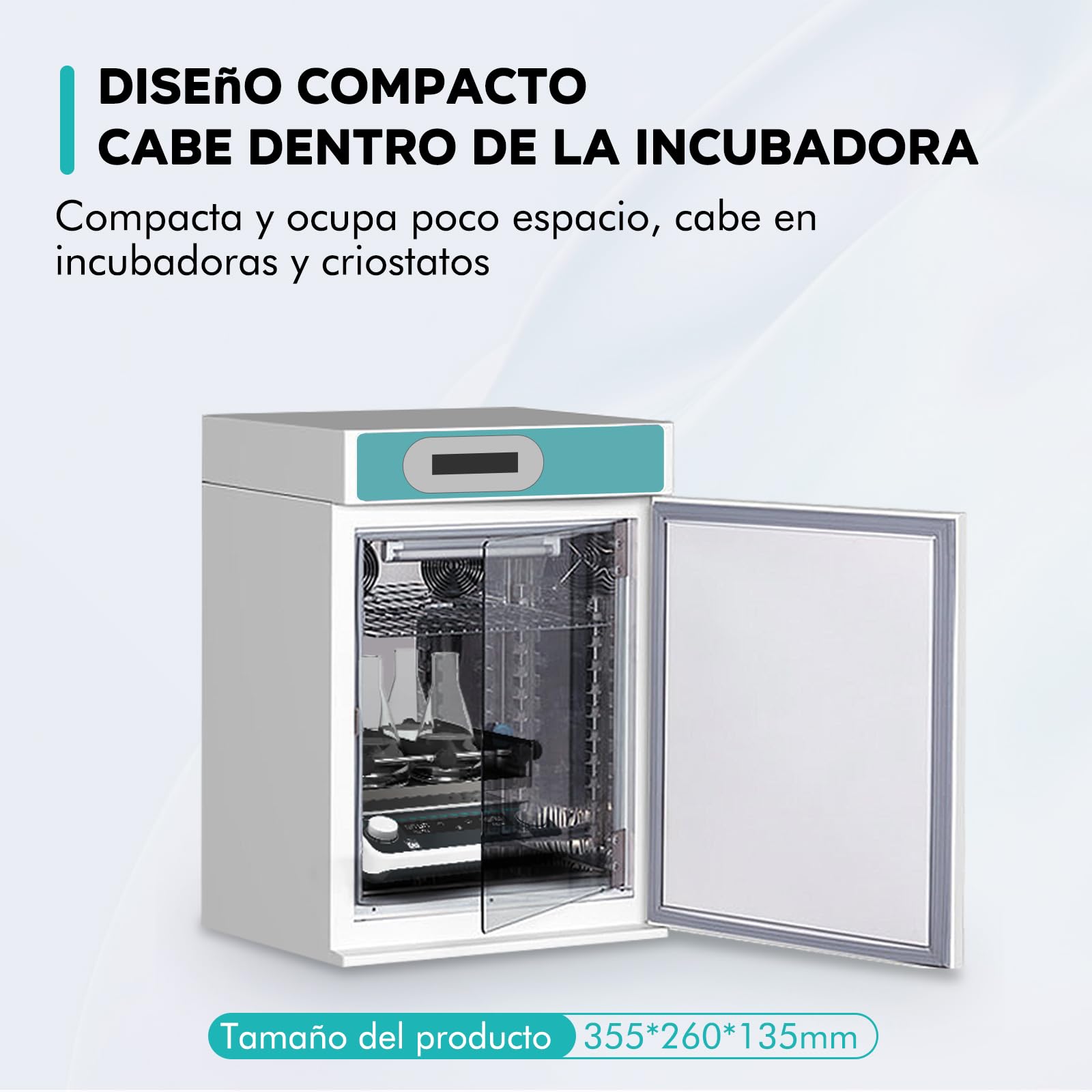 LAB FISH Agitador Orbital Digital, 40-200 RPM Agitador de Laboratorio con Temporizador, Plataforma 250x250mm, Capacidad 2KG, para Mezcla Química & Biológica, Cultivo