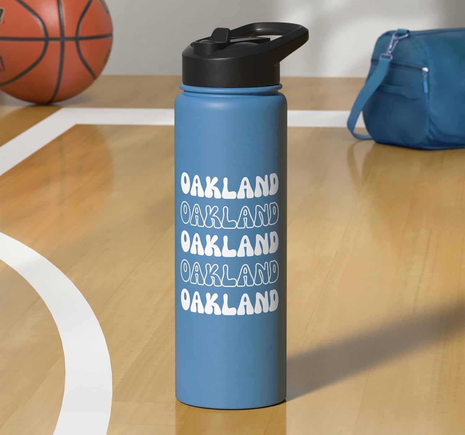 Oakland USA - Groovy American City Vacation Souvenir Stainless Steel Insulated Water Bottle - Image 7