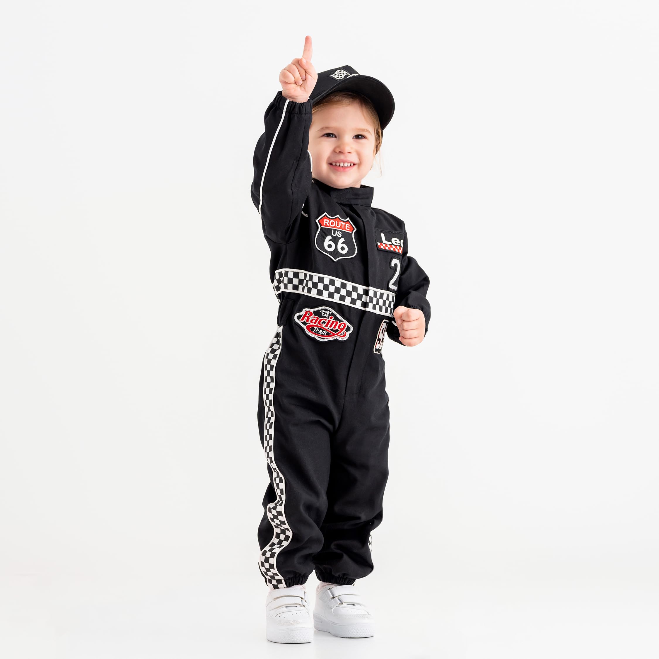 Costumes Club Personalized Handmade Race Car Driver Costume for Toddlers (2T, Black), 2 Years - Image 2