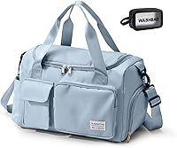 Vista 411 de Pequeña bolsa de gimnasio para mujer, bolsa de viaje con compartimento para zapatos