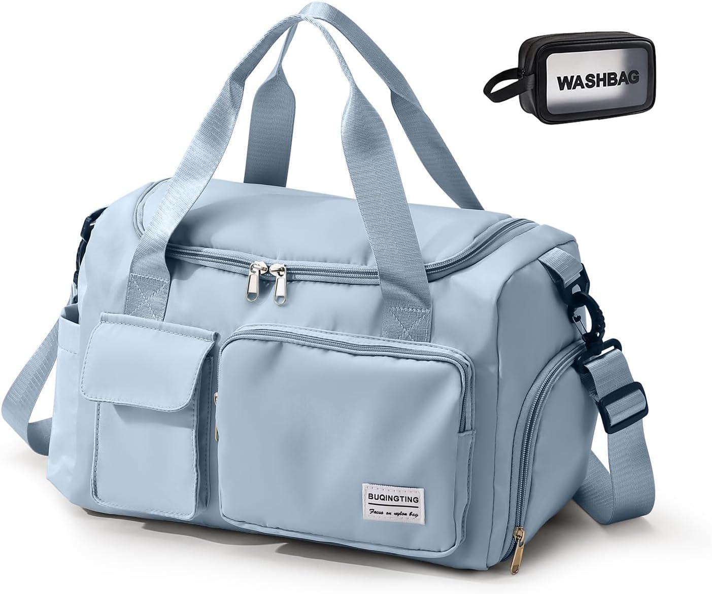 Small Gym Bag for Women, Travel Duffle Bag Carry On Weekender Bag with Shoe Compartment