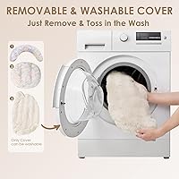 Vista 6 de EHEYCIGA Cama para perro de tamaño mediano, sofá esponjoso para perros pequeños con funda extraíble lavable, sofá para mascotas, impermeable y Crema