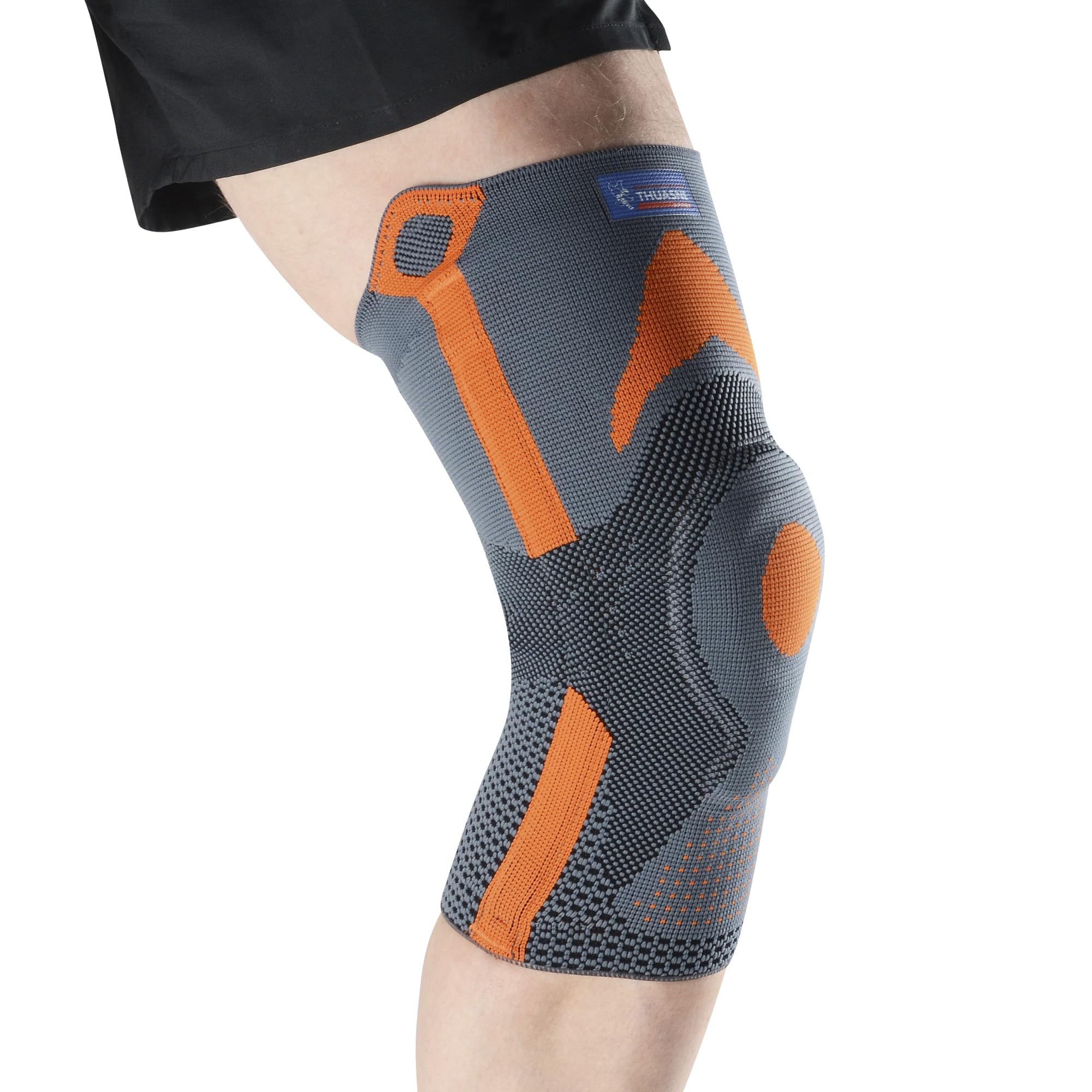 Thuasne Sport - Genouillère Rotulienne Renforcée -Tendinopathie, Instabilité Rotulienne Légère - Tricot Compressif - Indice de Maintien 2/3 - Dispositif Médical CE