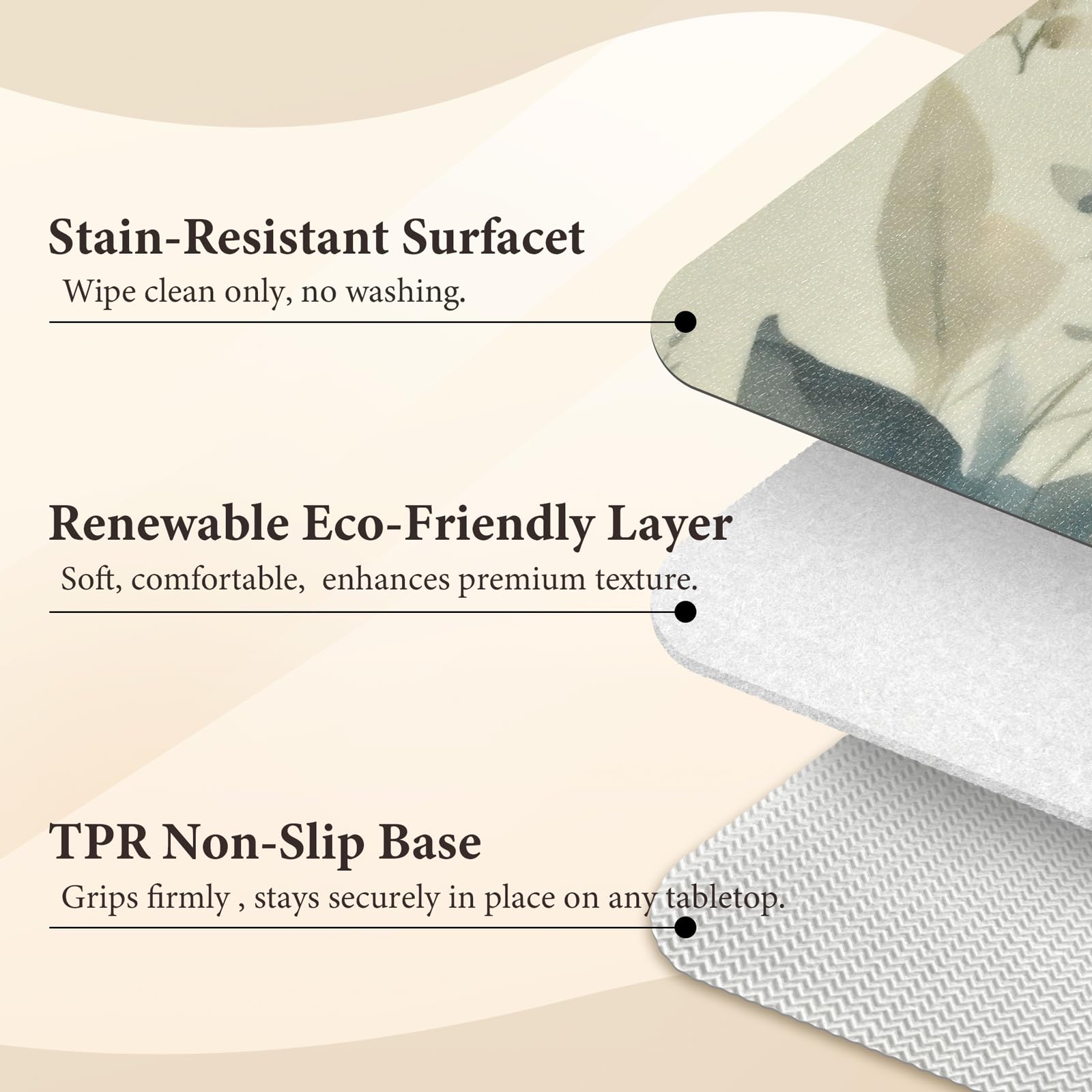 Vinyl Placemats Set of 4-12x17 Inch - Heat Resistant Washable Place Mats Waterproof Non-Slip Wipeable Table Mats for Dining Table Decor, Indoor/Outdoor Plastic Mat