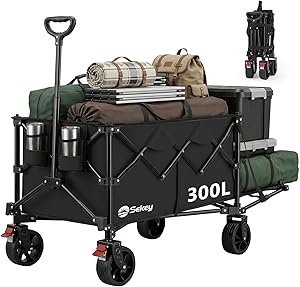 Sekey 後ろ開け キャリーワゴン 大容量300L ブレーキ付き