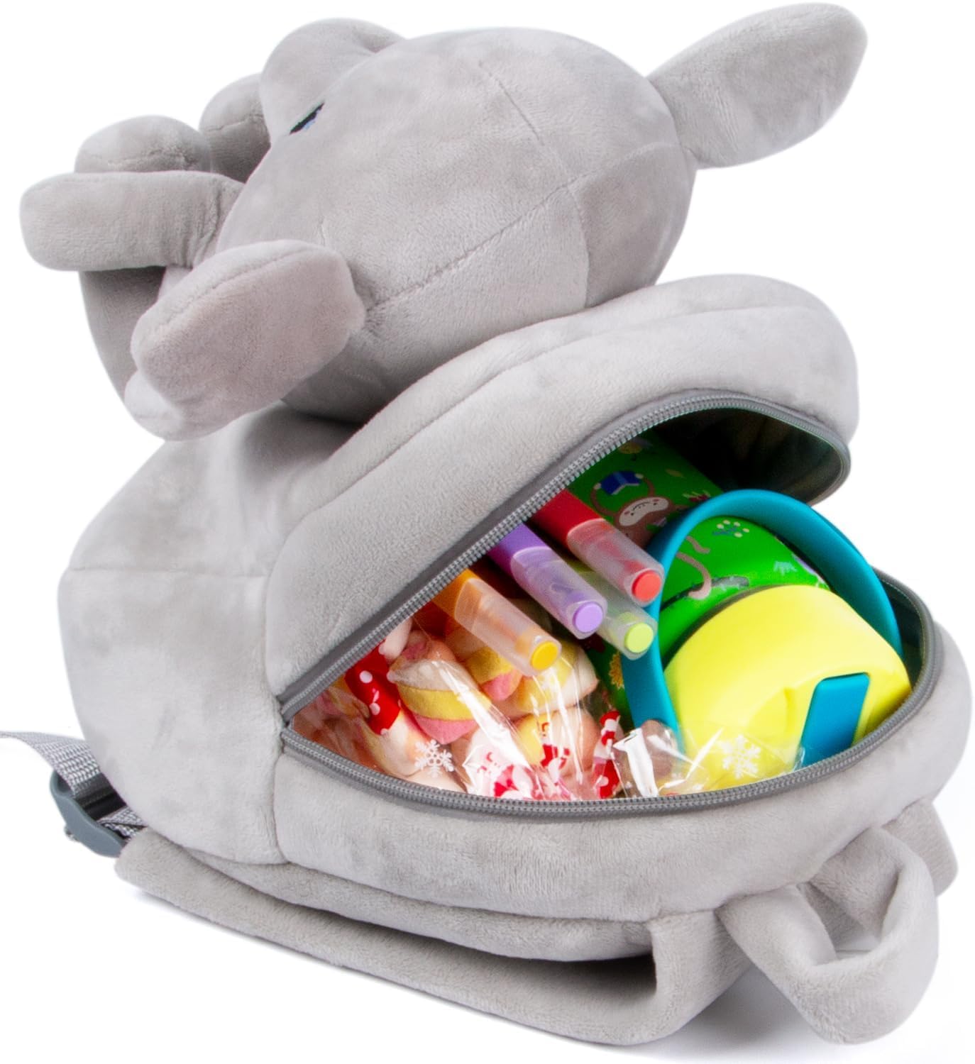 Frantic Premium Kids Backpack | Lightweight School Bag with Multiple Pockets & Padded Straps (FB_Grey_Jumbo_Elephant_2026_B)