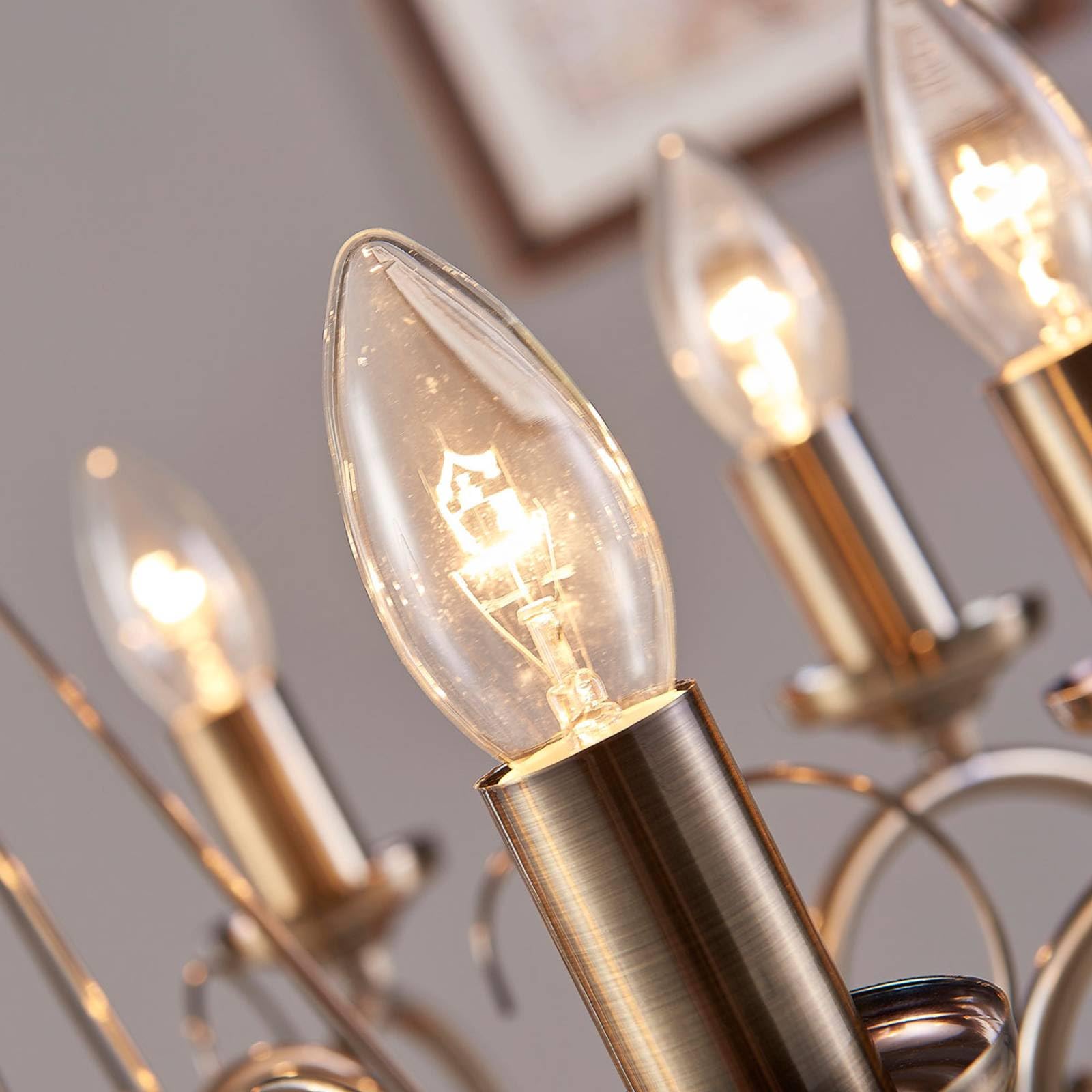 Lindby Kronleuchter Marnia (Retro, Vintage Antik) in Bronze aus Metall (8 flammig E14) - Pendelleuchte Hängelampe Lüster Lampe Deckenleuchte Deckenlampe Wohnzimmerleuchte