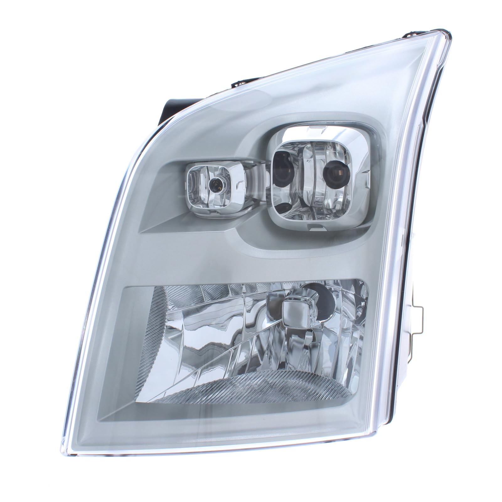 Replacement Headlight Assembly Electric Adjustment Chrome Inner Halogen Compatible With Ford Transit Mk7 Van 2006-2014 For UK Passengers Side Left Hand