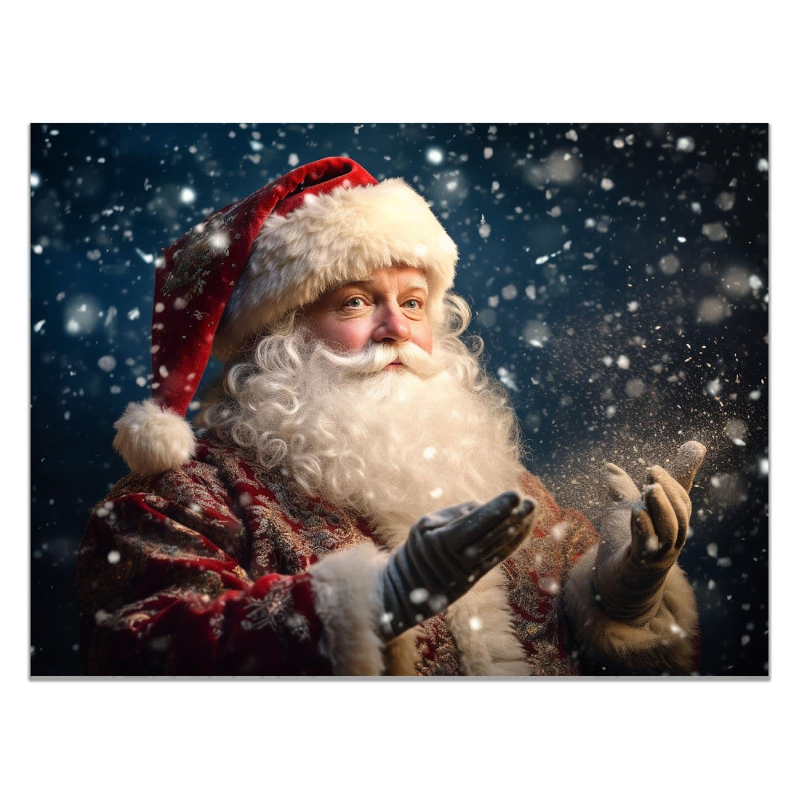 Amazon.co.jp: クリスマス キャンバスアートパネル,雪のサンタ 赤、白 