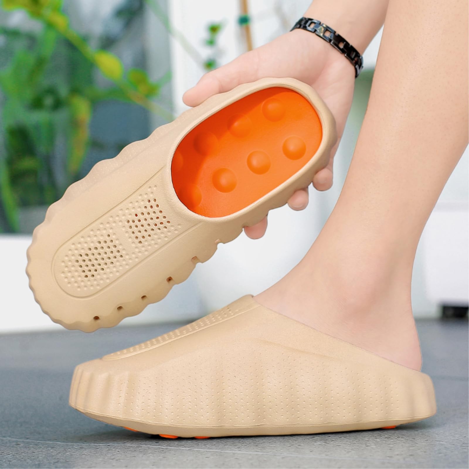 EVA Gartenclogs Unisex mit Massage-Fußbett, rutschfeste Sohle