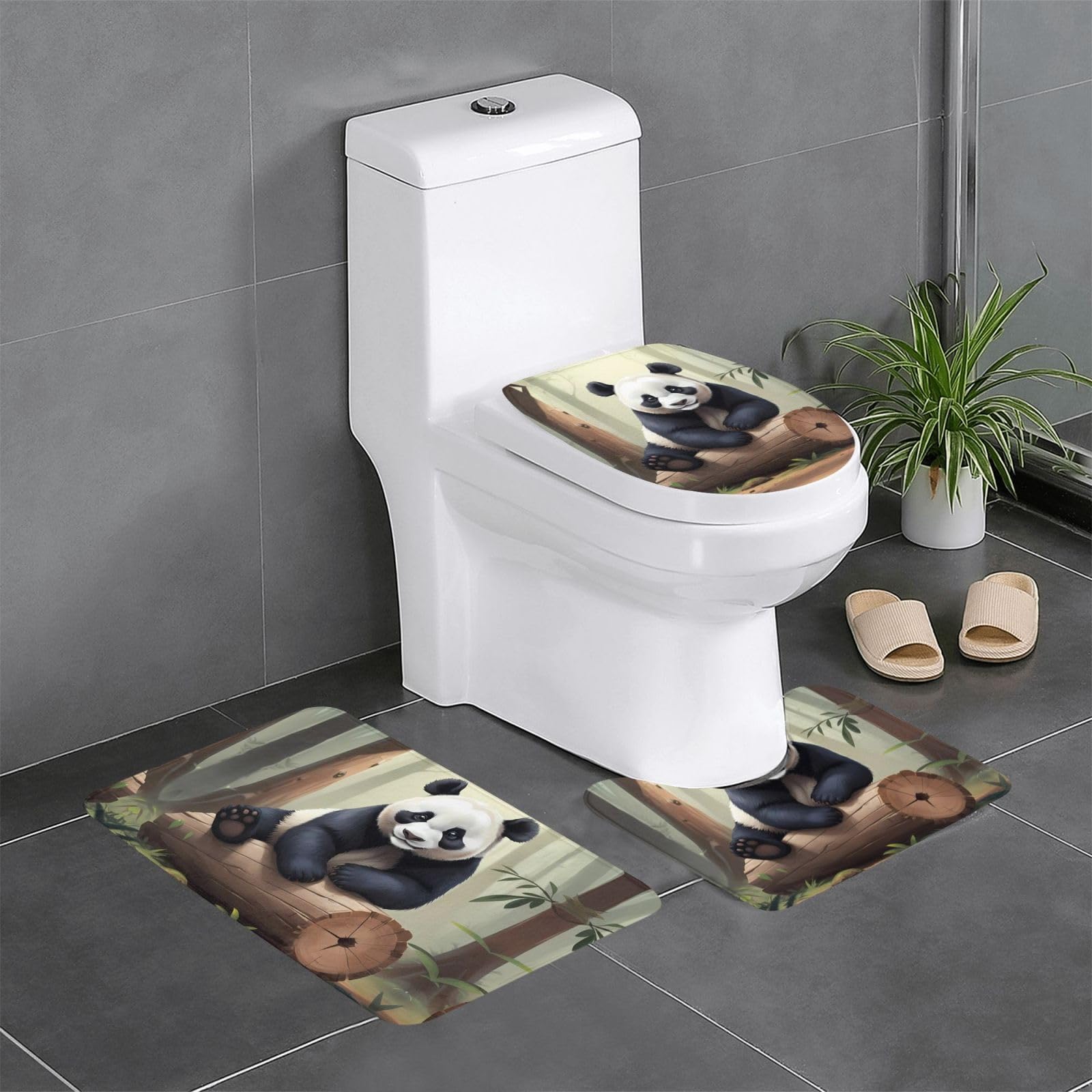 Tapis de bain absorbant panda YYHWHJDE pour éliminer les sols glissants