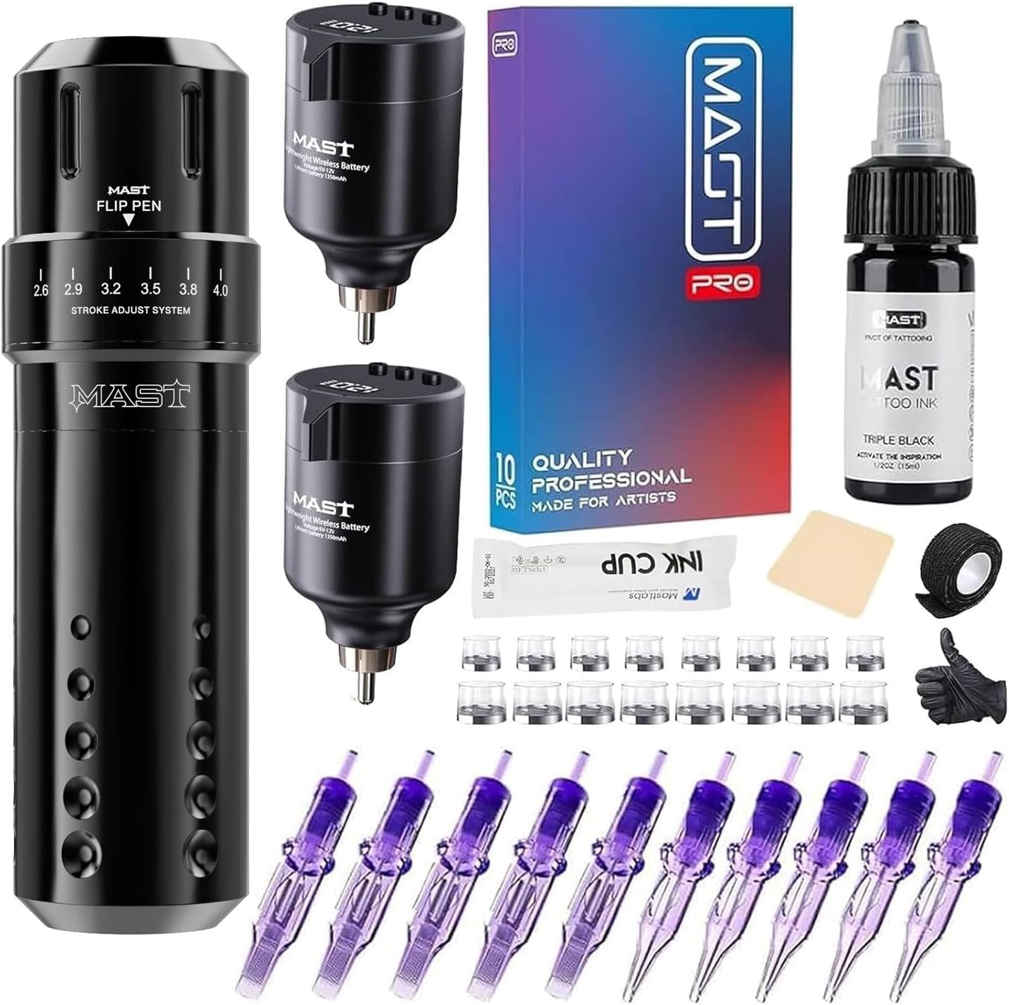 Maschine Set Mast Flip Tattoo Pen maschine Rotary Tattoo Gun with Wireless Battery Power Supply RCA Jack tattoo nadeln for Tattoo artists