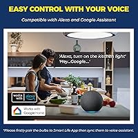 Vista 4 de Lightinginside Smart Light Bulbs 6 Pack, Smart Bulb Works with Alexa/Google Home/Smart Life, CRI>90, RGBCW Color Changing LED Light Bulbs, 2.4G WiFi