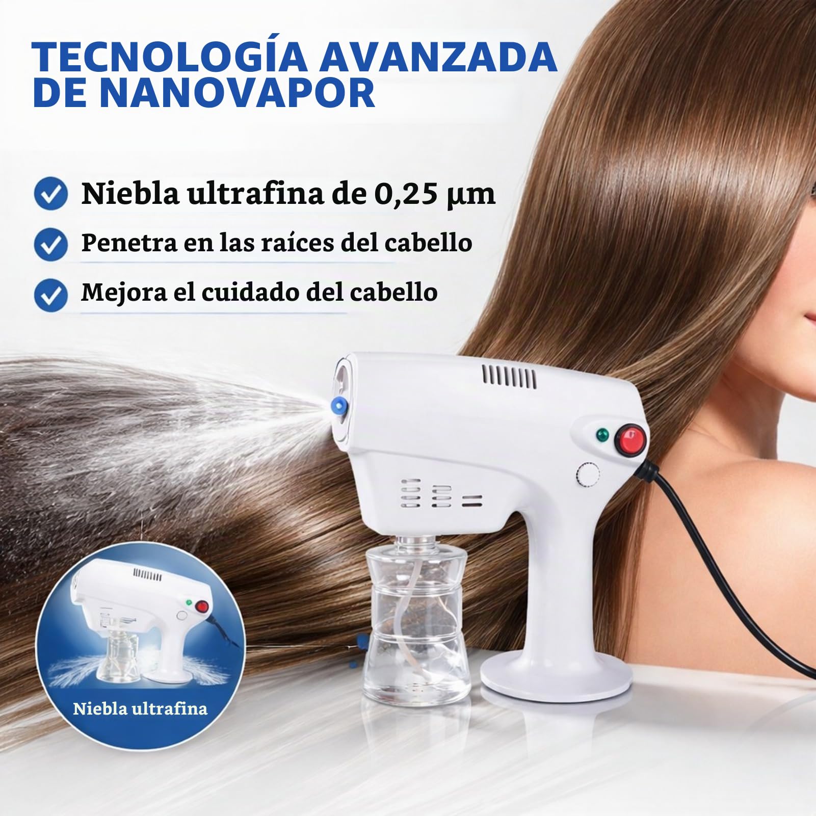 Portable multi purpose nano steam hair care wet spray hairdressing wet steam jet steam machine hairdressing hair dyeing tools for families, barber shops