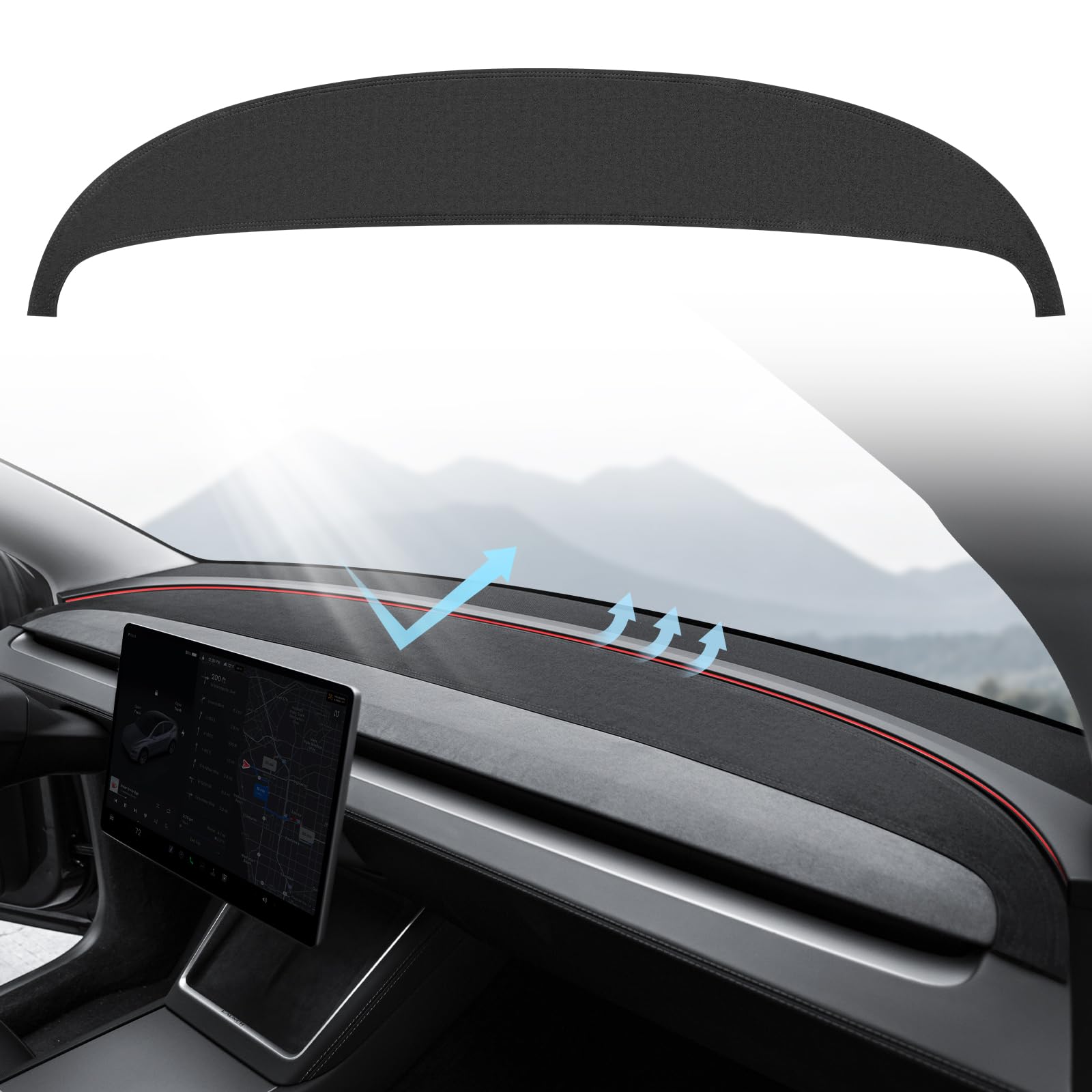 テスラモデルYジュニパー2025年式以降対応　スエードダッシュボードカバー Amazon | KUNIST for Tesla Model Y Juniperダッシュボードカバー