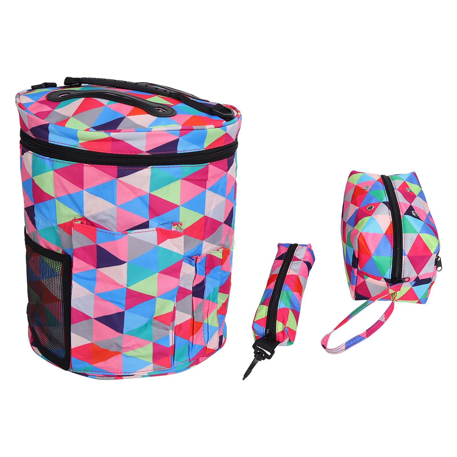 Bolsa de almacenamiento de hilos colorida, organizador de tejido de tela oxford con estuche para lápices, set de almacenamiento para manualidades impermeable para uso doméstico y