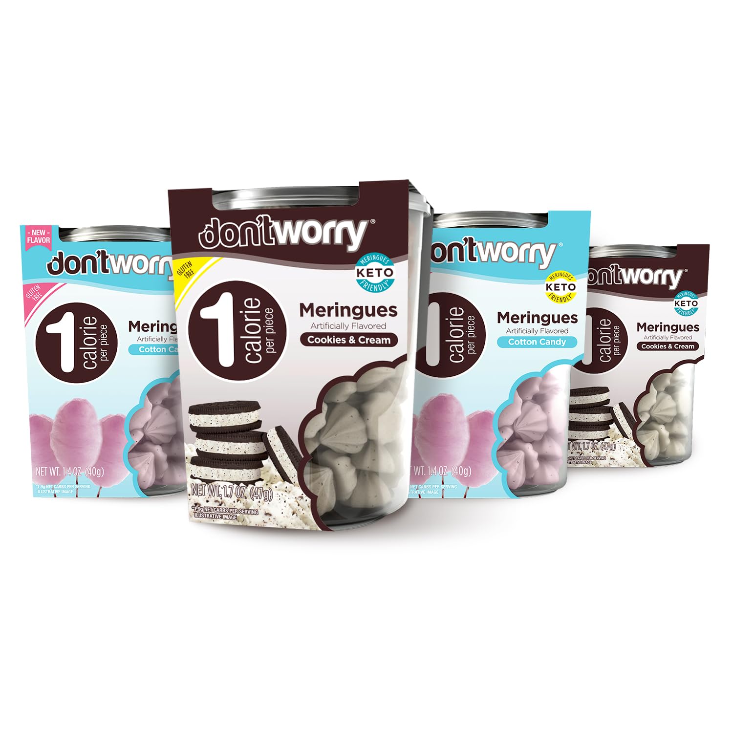 Amazon.com: Don't Worry Meringue Cookies Keto Friendly - Cotton Candy ...