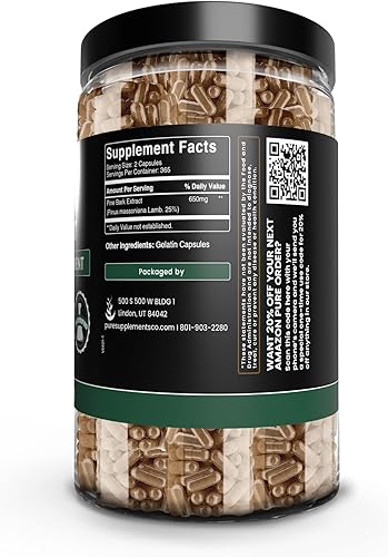 Miniatura 8 de PURE ORIGINAL INGREDIENTS Extracto de corteza de pino (365 cápsulas) sin magnesio o rellenos de arroz, siempre puro, verificado por laboratorio