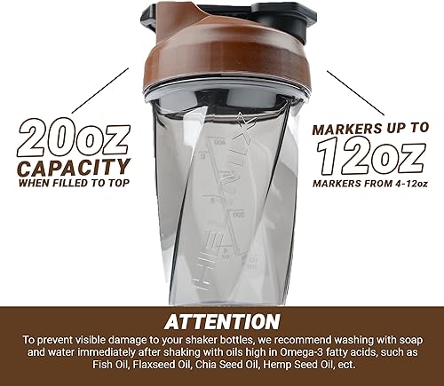 Miniatura 5 de HELIMIX Botella mezcladora Vortex de 1.5 con capacidad para hasta 20 onzas | Sin bola de mezcla o batidor | Fabricado en Estados Unidos | Vaso