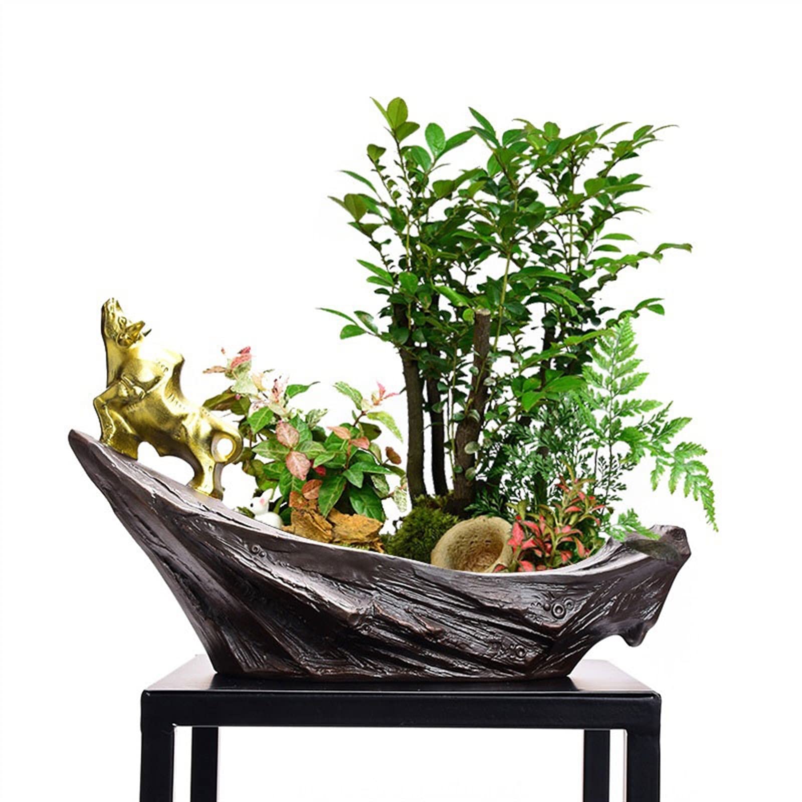 HIHELO Doniczki Kreatywne Ceramiczne Bonsai Doniczka Zielona Roślina Krajobraz Doniczka Dekoracja wnętrz Ozdoby (dolny Punch) Doniczki do pokoju dziecięcego (Kolor: B)