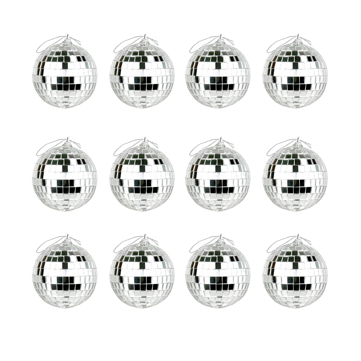 cozyou 12 Pcs 1.2 Inch Christmas Balls Shatterproof Reflective Mirror Disco Balls for Wedding Party Holiday Decoration