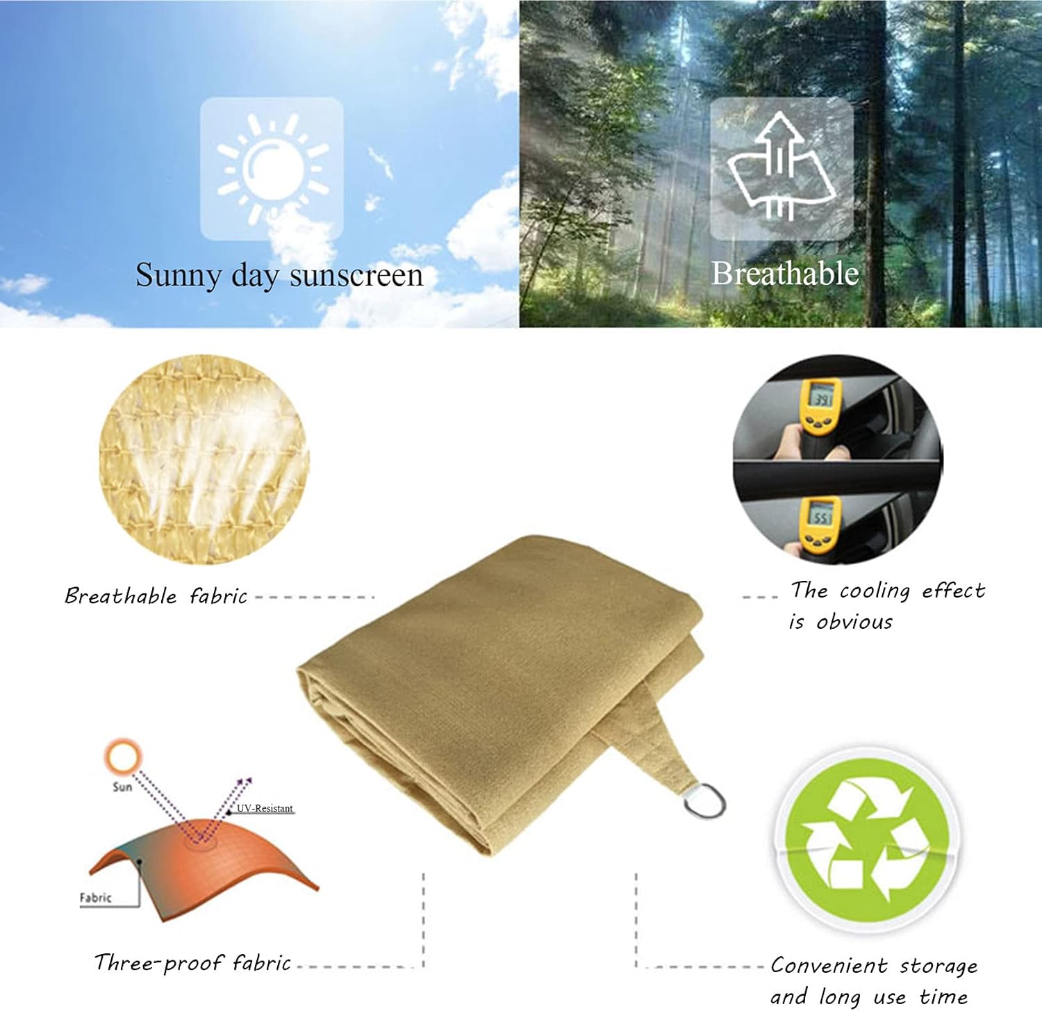 Plant Shade Netting,Breathable Shade Sail,Sunblock Shade Cloth Net,Durable Mesh Tarp,304 Stainless Steel D Ring,Outdoor Shade Screen,2x4m(713ft)