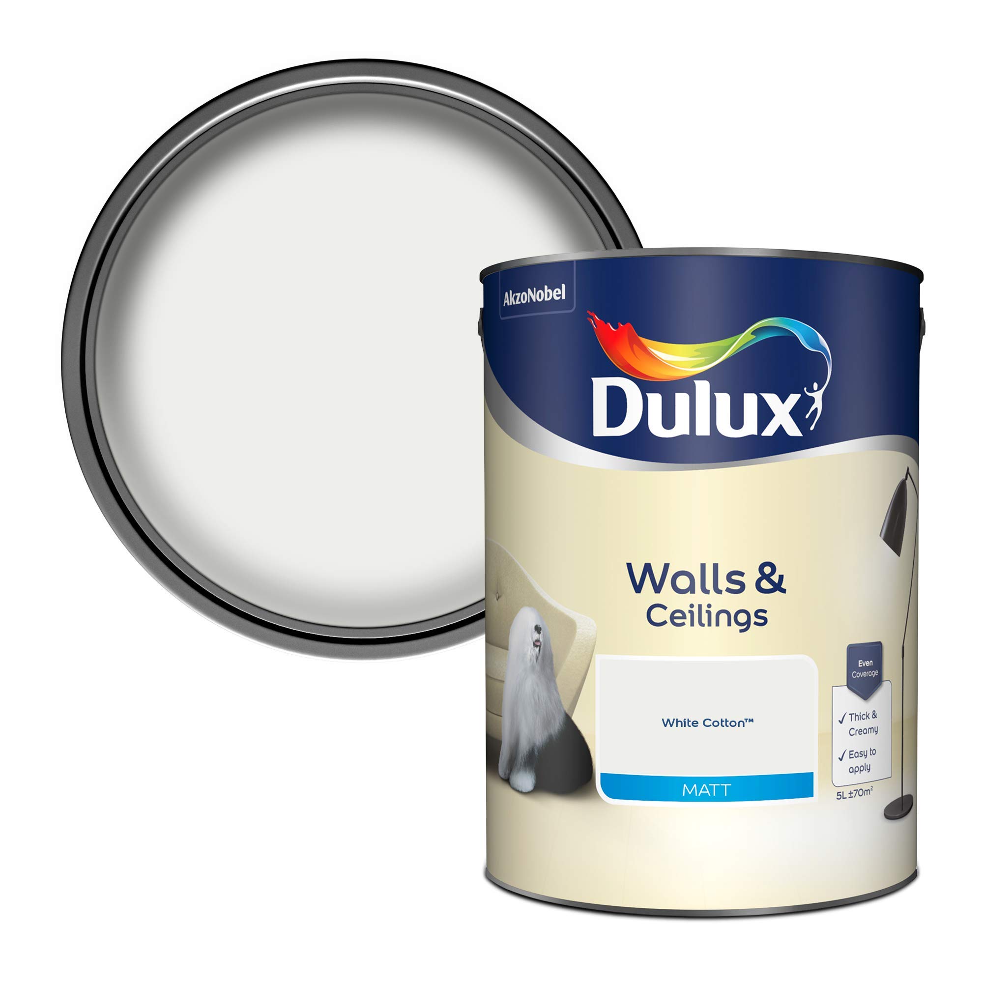 Dulux Matt Emulsion Paint - White - 5L