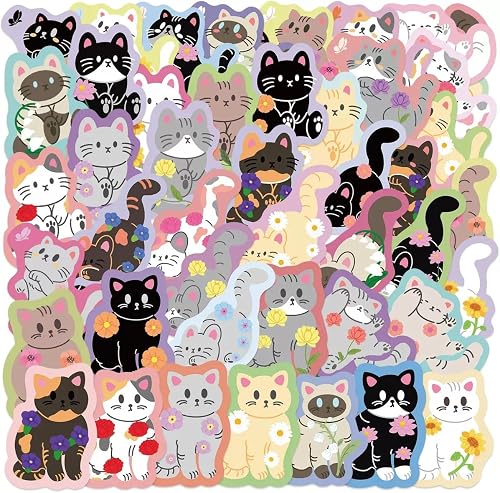 200pcs Funny Cat Stickers for Teens Adults,Water Bottles Sticker Gifts Games Activity Party Favors Supplies for Boys and Girls,Waterproof Cool Accesory for Laptop,Scrapbooking Decals