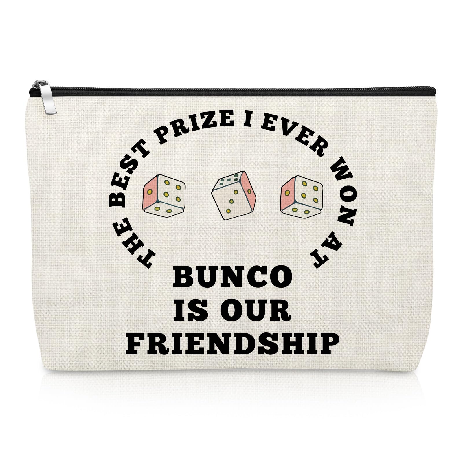 Funny Bunco Makeup Bag for Bunco Game Night Lovers Gambling Lover Gifts Cosmetic Bag Dice Game Gifts for Sister Best Friend Player Christmas Birthday Present Zipper Pouch for Graduation
