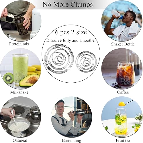 Miniatura 9 de Bolas mezcladoras de acero inoxidable de 2.1 pulgadas para mezclador de proteínas, botella para beber, 6 unidades