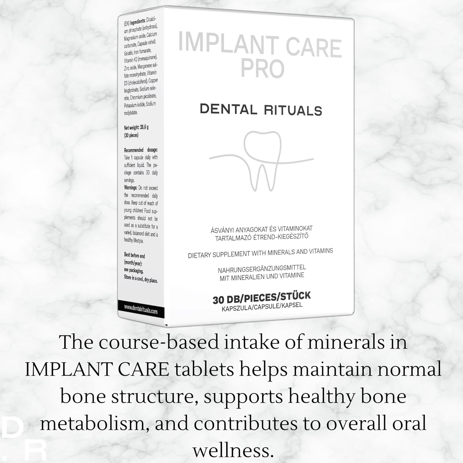 Implant Care PRO – Bone Regeneration Supplement for Dental Implants – 30 Capsules – Supports Osseointegration & Jawbone Healing – Calcium, Magnesium, Zinc, and Trace Minerals