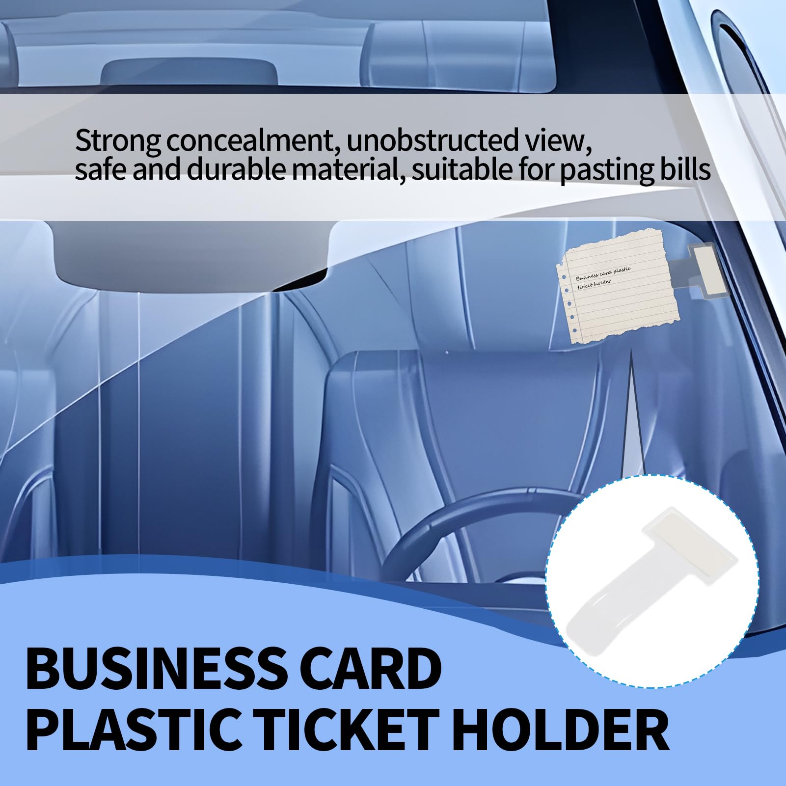 10 Unidades Porta para Auto, Clip Transparente de Parabrisas Coche, Portadocumentos para Auto, Soporte de Tickets para Coche, Pinza Adhesiva para Ticket Parking, Car Ticket Holder