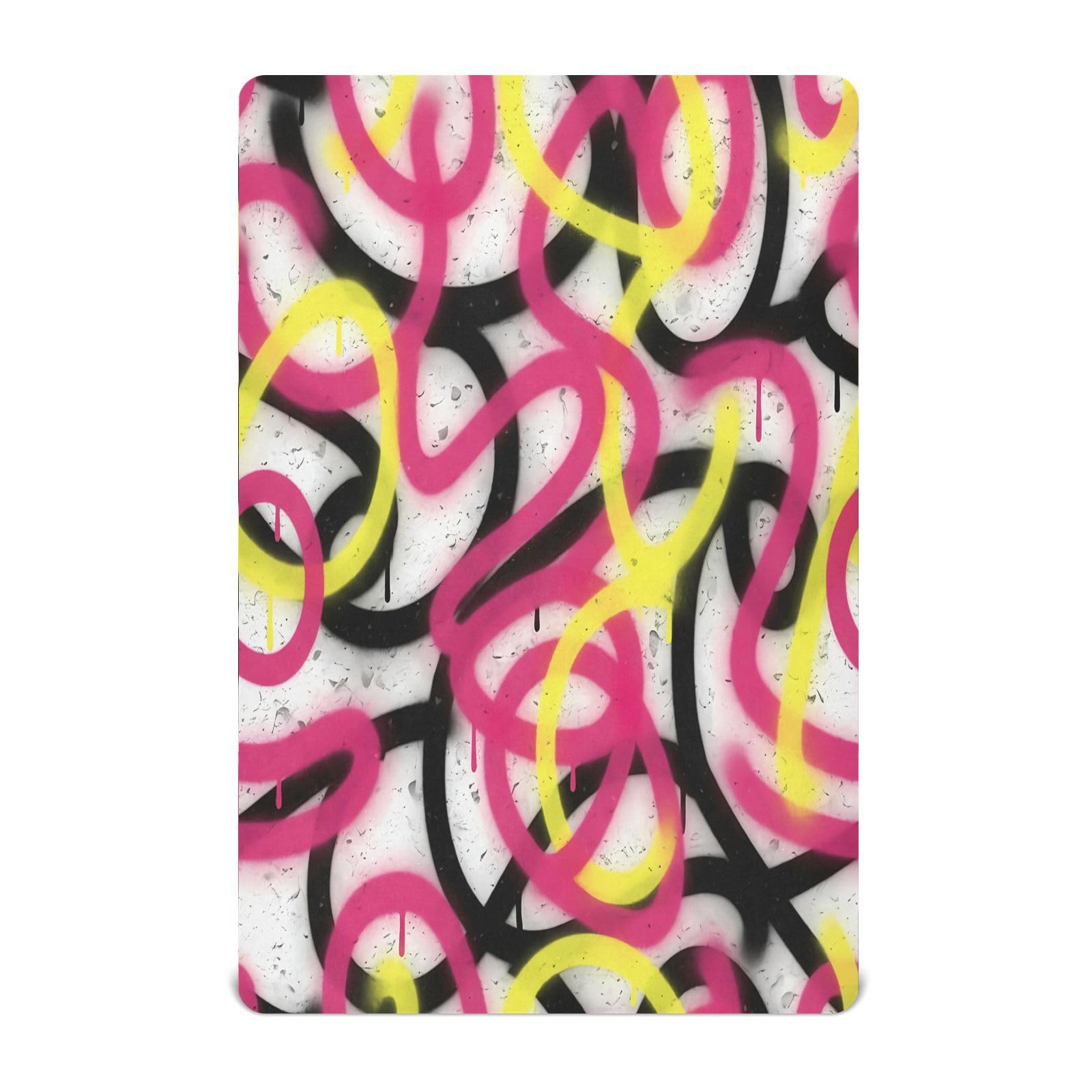 Ttgoth Graffiti Fitted Cot Bed Sheet 140x70cm Jersey Knit Baby Sheet Soft Breathable Stretchy for Standard Cot Bed Mattress, Unisex Boys Girls